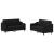 Set de canapele cu perne, 2 piese, negru, textil GartenMobel Dekor