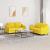 Set de canapele cu perne, 2 piese, galben deschis, textil GartenMobel Dekor