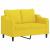 Set de canapele cu perne, 2 piese, galben deschis, textil GartenMobel Dekor
