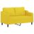 Set de canapele cu perne, 2 piese, galben deschis, textil GartenMobel Dekor