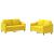 Set de canapele cu perne, 2 piese, galben deschis, textil GartenMobel Dekor
