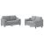 Set de canapele cu perne, 2 piese, gri deschis, material textil GartenMobel Dekor