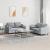 Set de canapele cu perne, 2 piese, gri deschis, material textil GartenMobel Dekor