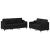 Set de canapele cu perne, 2 piese, negru, textil GartenMobel Dekor