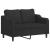 Set de canapele cu perne, 2 piese, negru, textil GartenMobel Dekor