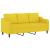 Set de canapele cu perne, 2 piese, galben deschis, textil GartenMobel Dekor