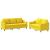 Set de canapele cu perne, 2 piese, galben deschis, textil GartenMobel Dekor
