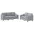 Set de canapele cu perne, 2 piese, gri deschis, material textil GartenMobel Dekor