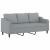 Set de canapele cu perne, 2 piese, gri deschis, material textil GartenMobel Dekor
