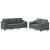 Set de canapele cu perne, 2 piese, gri închis, material textil GartenMobel Dekor