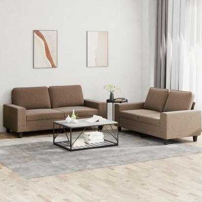 Set de canapele, 2 piese, maro, textil GartenMobel Dekor