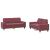Set de canapea, 2 piese, roșu vin, material textil GartenMobel Dekor