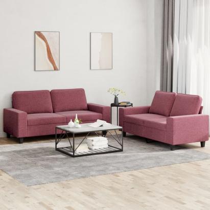 Set de canapea, 2 piese, roșu vin, material textil GartenMobel Dekor