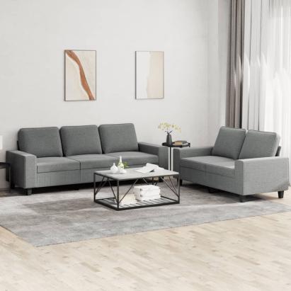 Set de canapele, 2 piese, gri închis, material textil GartenMobel Dekor