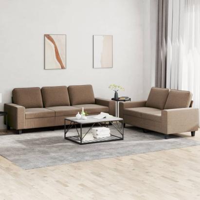 Set de canapele, 2 piese, maro, textil GartenMobel Dekor