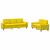 Set de canapele, 2 piese, galben deschis, textil GartenMobel Dekor