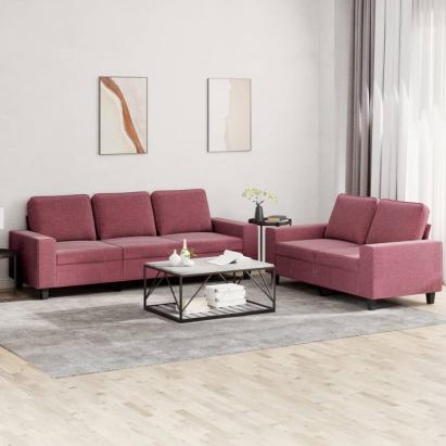 Set de canapea, 2 piese, roșu vin, material textil GartenMobel Dekor