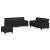 Set de canapele, 3 piese, negru, piele ecologică GartenMobel Dekor