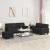 Set de canapele, 3 piese, negru, piele ecologică GartenMobel Dekor
