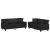 Set de canapele cu perne, 2 piese, negru, piele ecologică GartenMobel Dekor