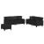 Set de canapele cu perne, 3 piese, negru, piele ecologică GartenMobel Dekor