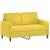 Set de canapele, 3 piese, galben, catifea GartenMobel Dekor