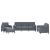 Set canapea cu perne, 4 piese, gri închis, catifea GartenMobel Dekor