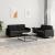 Set canapea 2 piese, negru, catifea GartenMobel Dekor