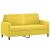 Set canapea 2 piese, galben, catifea GartenMobel Dekor