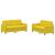 Set canapea 2 piese, galben, catifea GartenMobel Dekor