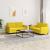 Set canapea 2 piese, galben, catifea GartenMobel Dekor