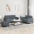 Set de canapele, 3 piese, gri închis, catifea GartenMobel Dekor