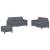 Set de canapele, 3 piese, gri închis, catifea GartenMobel Dekor