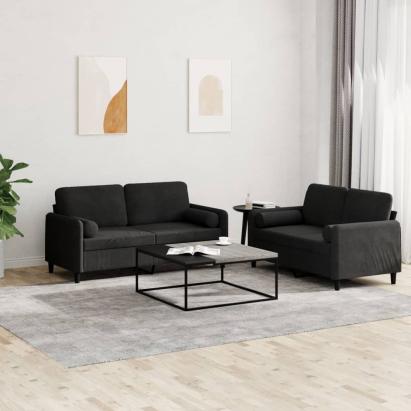 Set canapea cu perne, 2 piese, roz, catifea GartenMobel Dekor