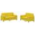 Set de canapele cu perne, 2 piese, galben, catifea GartenMobel Dekor