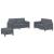 Set canapea cu perne, 3 piese, gri închis, catifea GartenMobel Dekor
