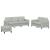 Set de canapele, 3 piese, gri deschis, catifea GartenMobel Dekor