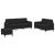 Set de canapele, 3 piese, negru, catifea GartenMobel Dekor