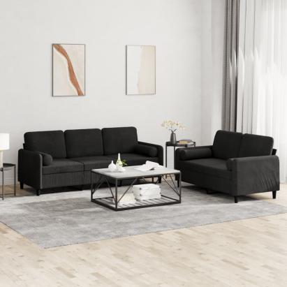 Set canapea cu perne, 2 piese, roz, catifea GartenMobel Dekor