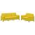Set de canapele cu perne, 2 piese, galben, catifea GartenMobel Dekor
