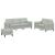 Set de canapele, 3 piese, cu perne, gri deschis, catifea GartenMobel Dekor