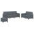 Set canapea cu perne, 3 piese, gri închis, catifea GartenMobel Dekor