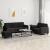 Set de canapele cu perne, 3 piese, negru, catifea GartenMobel Dekor