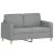 Set de canapele cu perne, 3 piese, gri deschis, textil GartenMobel Dekor