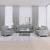 Set de canapele cu perne, 3 piese, gri deschis, textil GartenMobel Dekor