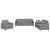 Set de canapele cu perne, 3 piese, gri deschis, textil GartenMobel Dekor