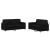 Set de canapele cu perne, 2 piese, negru, textil GartenMobel Dekor