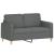 Set de canapele cu perne, 2 piese, gri închis, textil GartenMobel Dekor