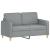 Set de canapele cu perne, 2 piese, gri deschis, material textil GartenMobel Dekor