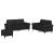 Set de canapele cu perne, 3 piese, negru, piele ecologică GartenMobel Dekor